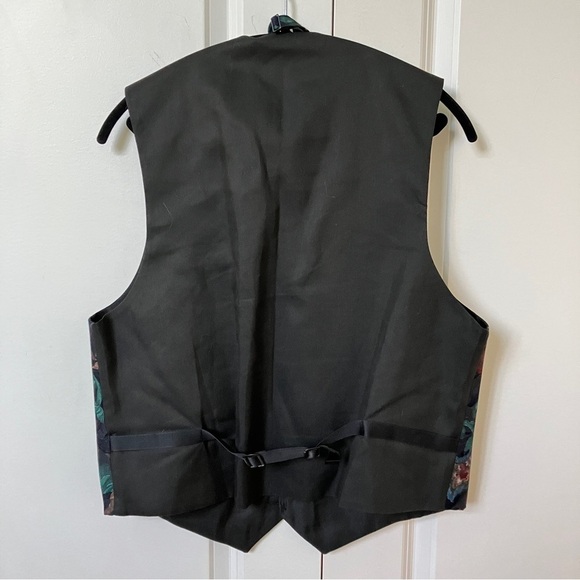 Vintage Brandon Michael Mens Floral Paisley  Vest Waistcoat & Bowtie - Picture 3 of 6